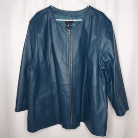 Maggie Barnes Ladies Genuine Luxury Leather Jacket/Coat (2X 22/24W) - Picture 4 of 17